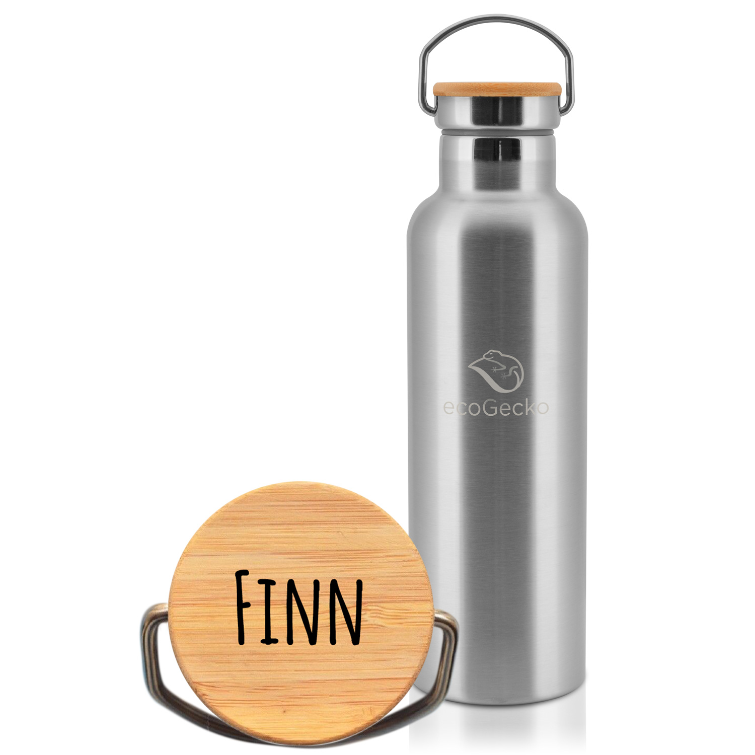 Thermos-Edelstahl Trinkflasche 750 ml + individuelle Gravur – GUSTECO